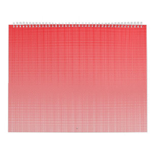 Calendario fondo rojo y blanco con cuadrados pequeños