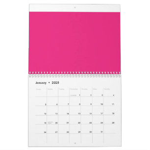 Calendario fondo rosa con borde negro