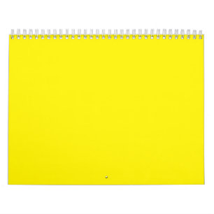 Calendario Fondo Sólido Amarillo Brillante Aspecto Moderno