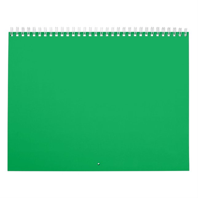 Calendario Fondo Verde Sólido – Diseño de Plantilla Minimalis (Tapa)