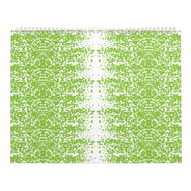 Calendario fondo verde y blanco con puntos pequeños (Tapa)