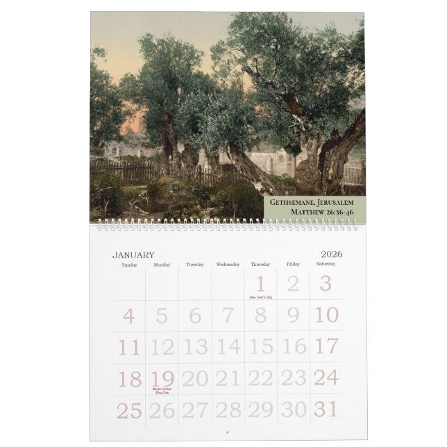 Calendario Foto antigua de viaje cristiano Tierra Santa (Jan 2026)