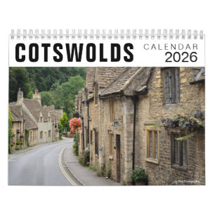 Calendario foto casas y pueblos de Cotswolds 2026
