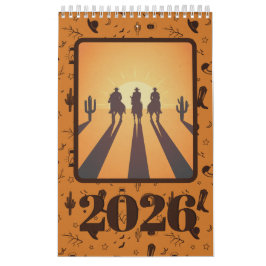 Calendario foto con patrón de naranja marrón rústico