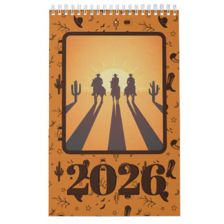Calendario foto con patrón de naranja marrón rústico