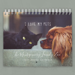 Calendario Foto de Amantes de Mascotas Personalizadas Lindo 2