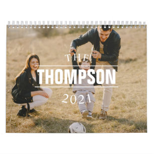 Calendario Foto de año de nombre familiar moderno