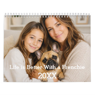 Calendario foto de familia de bulldog francés frenchie 2027