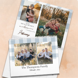 Calendario Foto de familia de cuadros de búfalo azul polvorie