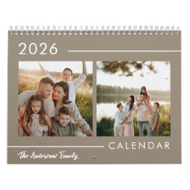 Calendario Foto de familia moderna minimalista 2026