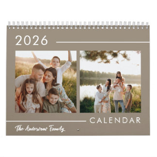 Calendario Foto de familia moderna minimalista 2026 
