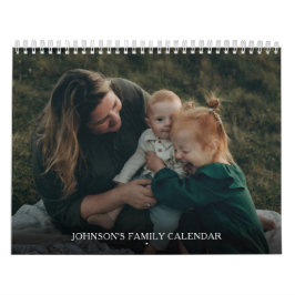 Calendario Foto de familia sencilla y elegante