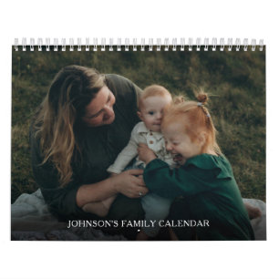 Calendario Foto de familia sencilla y elegante