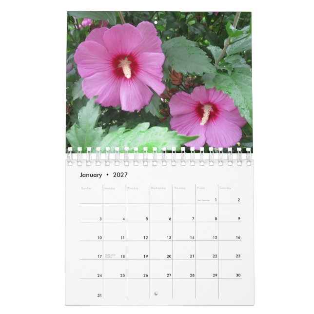 Calendario Foto de flor de bonito (Jan 2027)