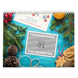 Calendario Foto de la familia en blanco 2024 impresa
