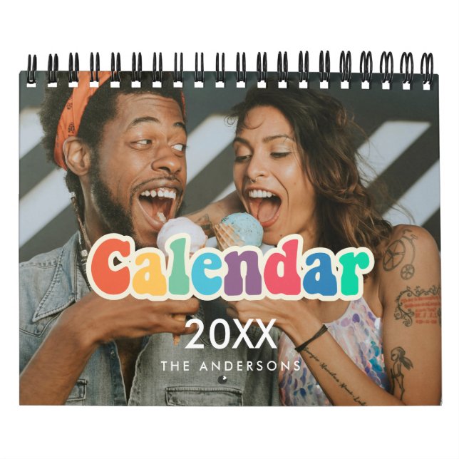 Calendario Foto de la familia Hippie Fun de Retro 60 2025 (Tapa)