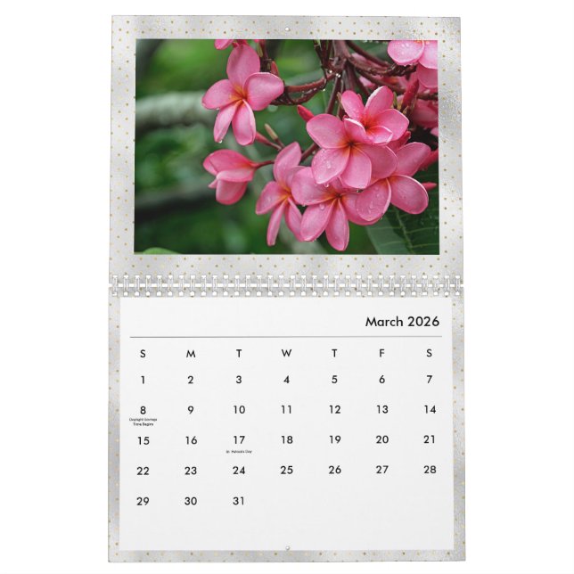 Calendario Foto de las flores tropicales de Plumeria  (Mar 2026)