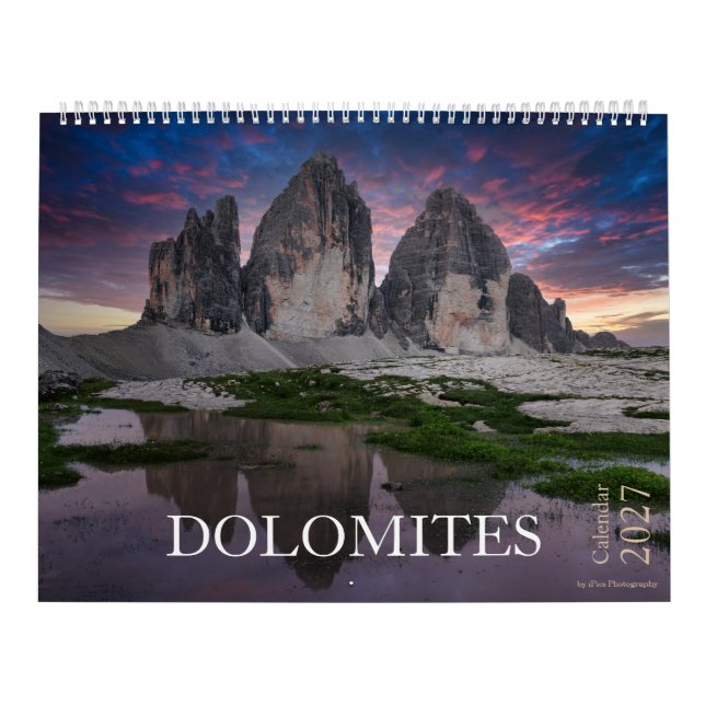 Calendario foto de naturaleza y paisaje de Dolomitas 2027 (Tapa)