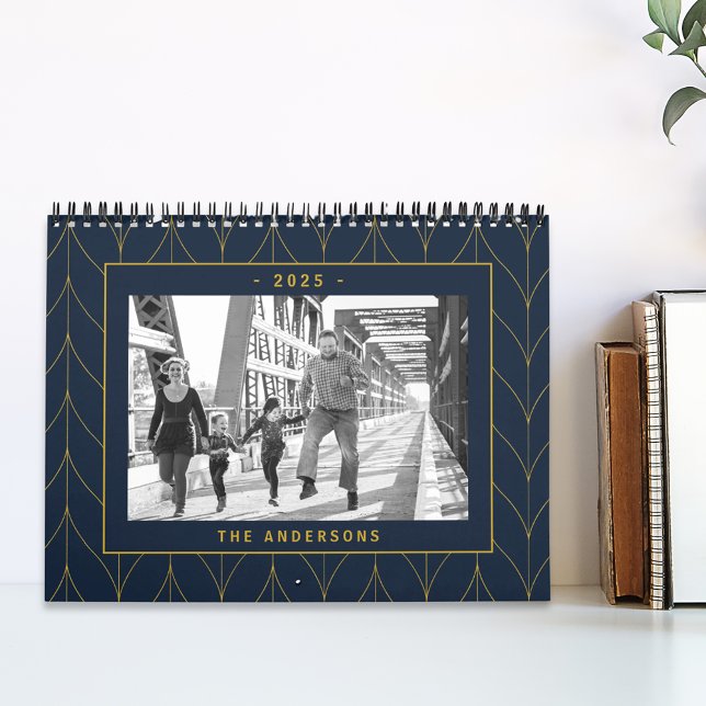 Calendario Foto de Navy and and Gold Art Deco 2025 (Subido por el creador)