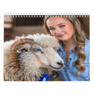 Calendario Foto de oveja de exposición de ganado personalizad