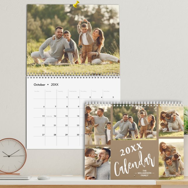 Calendario Foto de Personalizado familiar de 2023 (Available in 3 sizes, favorite photos printed in vibrant color on sturdy paper  )