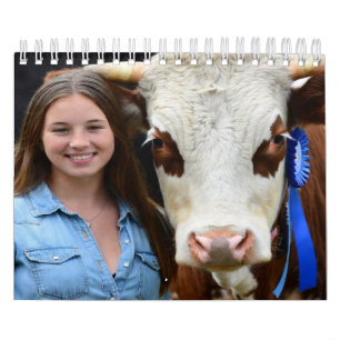 Calendario Foto de vaca de exposición de ganado personalizada