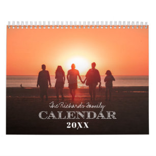 Calendario Foto familiar 12 meses doblada