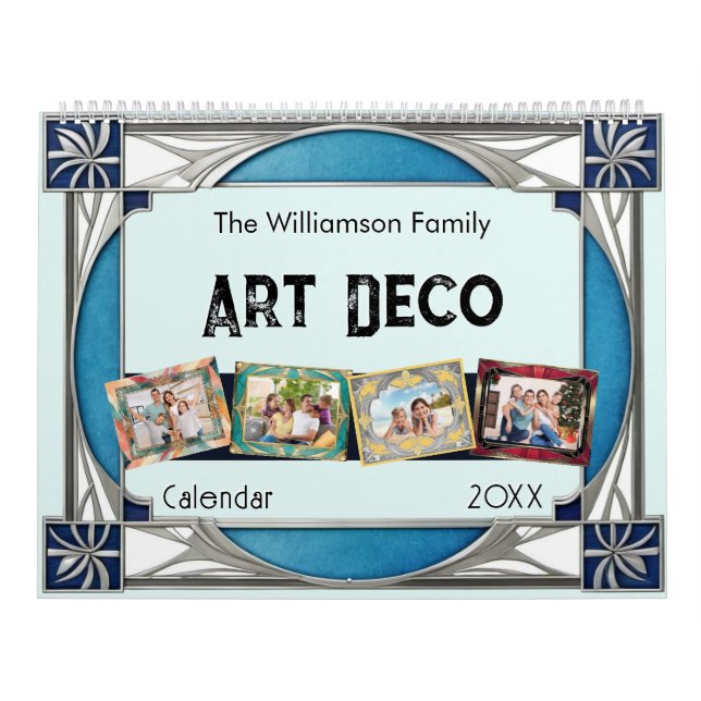 Calendario Foto Familiar Art Déco Personalizada (Tapa)