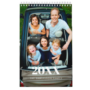 Calendario Foto familiar con tipografía retro 2027