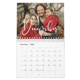 Calendario Foto familiar moderna de caligrafía 2026