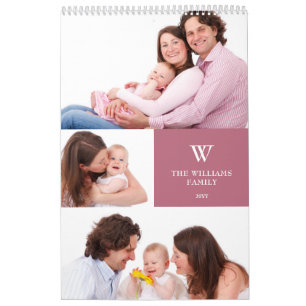 Calendario Foto familiar monogramada personalizada 15 2025