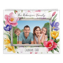 Foto familiar personalizada floral colorida