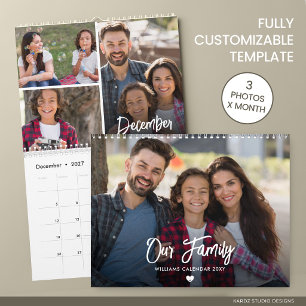 Calendario Foto familiar personalizada moderna 2027