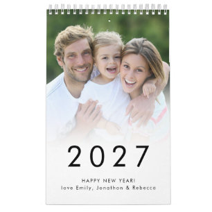 Calendario Foto familiar simple por mes Nombre 2026