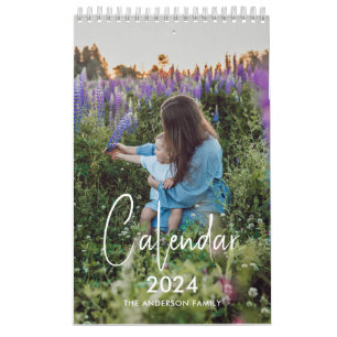 Calendario Foto Familiar Simple Y Moderna 2024
