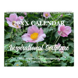 Calendario Foto floral original y escritura bíblica personali