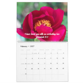 Calendario Foto floral original y escritura bíblica personali