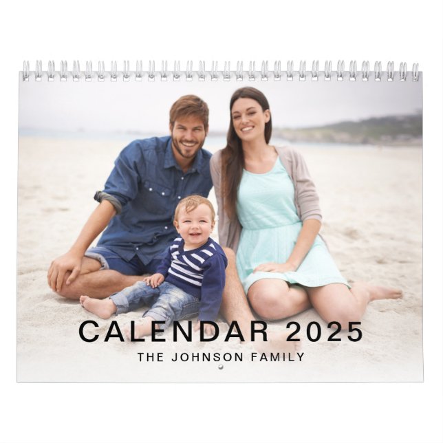 Calendario Foto moderna de la familia de Personalizados mínim (Tapa)