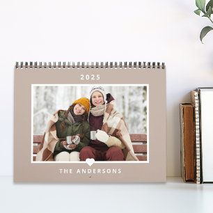 Calendario Foto moderna de la familia del corazón Minimalista