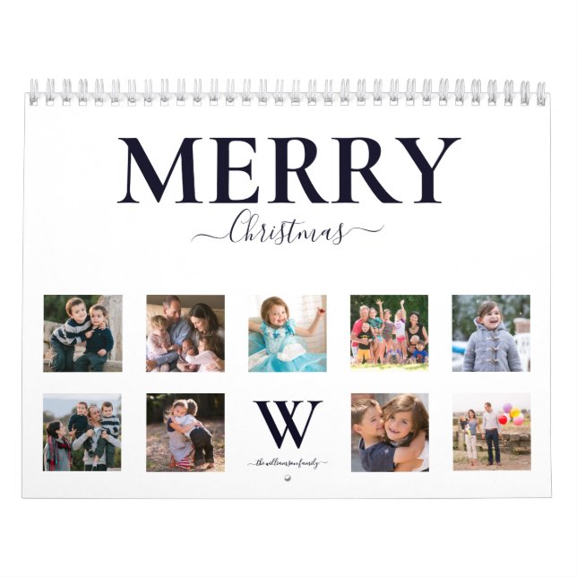 Calendario Foto moderna de Navidades simples (Tapa)