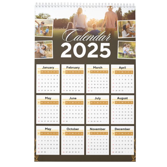 Calendario Foto Moderna Personalizado 2025 Crea Tu Propia Fam (Reverso)