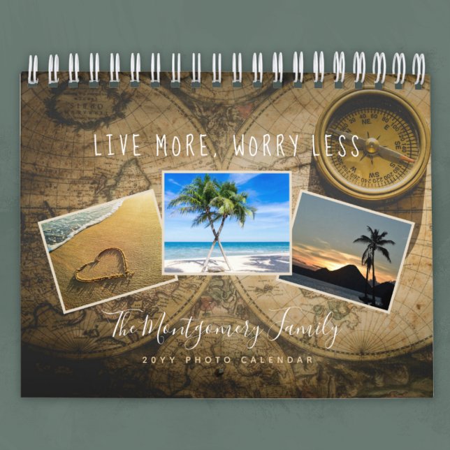 Calendario Foto personalizada de la familia Vacation 2026 (Personalized Vacation Family Photo Calendar)