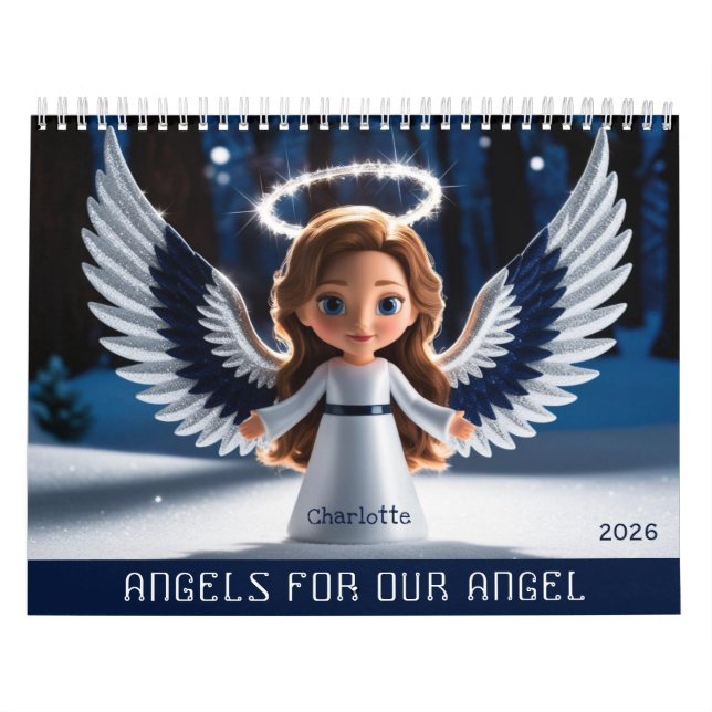 Calendario Foto Personalizada De La Hija Y Nombre Angel 2026 (Tapa)