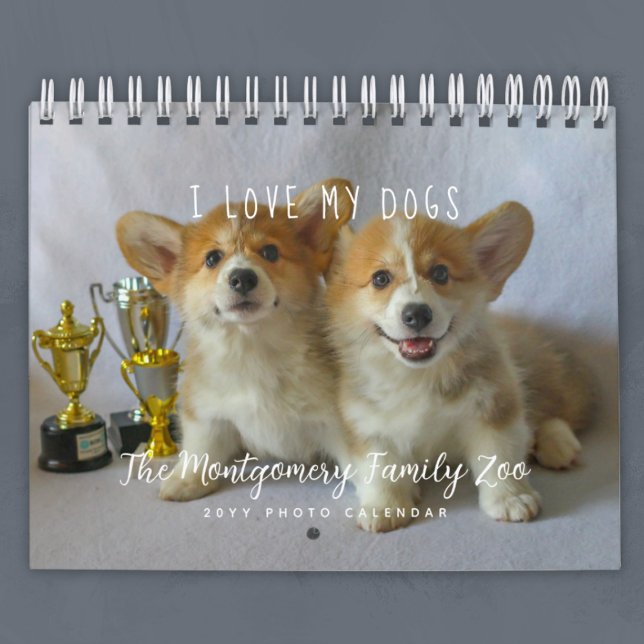 Calendario Foto Personalizada De Perros Amantes 2026 (Personalized Dog Lovers Photo Calendar)