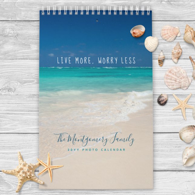 Calendario Foto personalizada de playa tropical 2026 (Personalized Tropical Beach Photo Calendar)