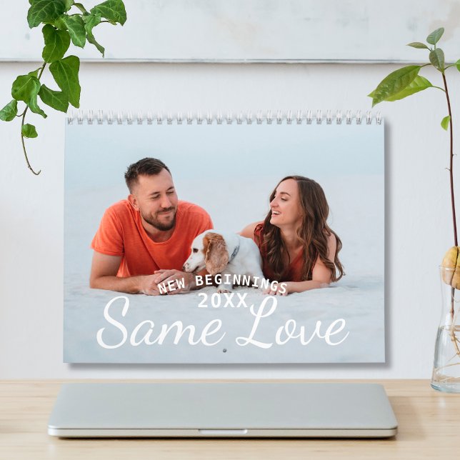 Calendario Foto personalizado 2026 Pareja moderna (Custom 2025 Modern Couple Photo Calendar
)