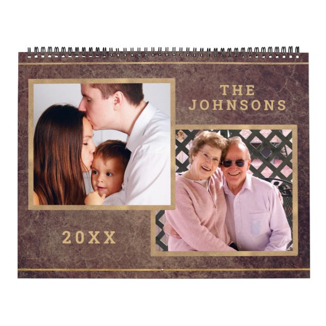 Calendario Foto personalizado Foto Copper Gold (Tapa)
