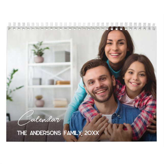 Calendario Foto Personalizado moderna crea tu propia familia (Tapa)