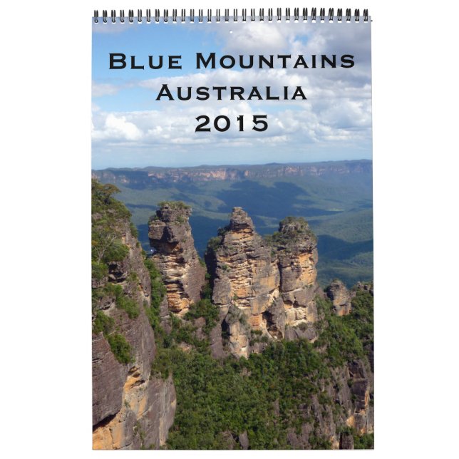 Calendario fotografía azul 2015 de las montañas (Tapa)