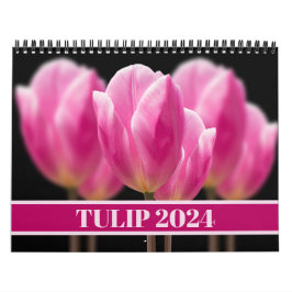 Calendario Fotografía de Flores Florales de Tulipán y Rosa El